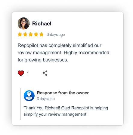 Review response screenshot